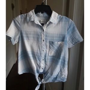 Blue and White Plaid button down